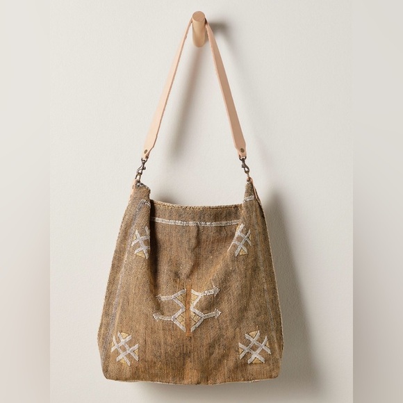 NWT Jenna Bee x Free People Cactus Silk Tote Brown - Picture 2 of 10